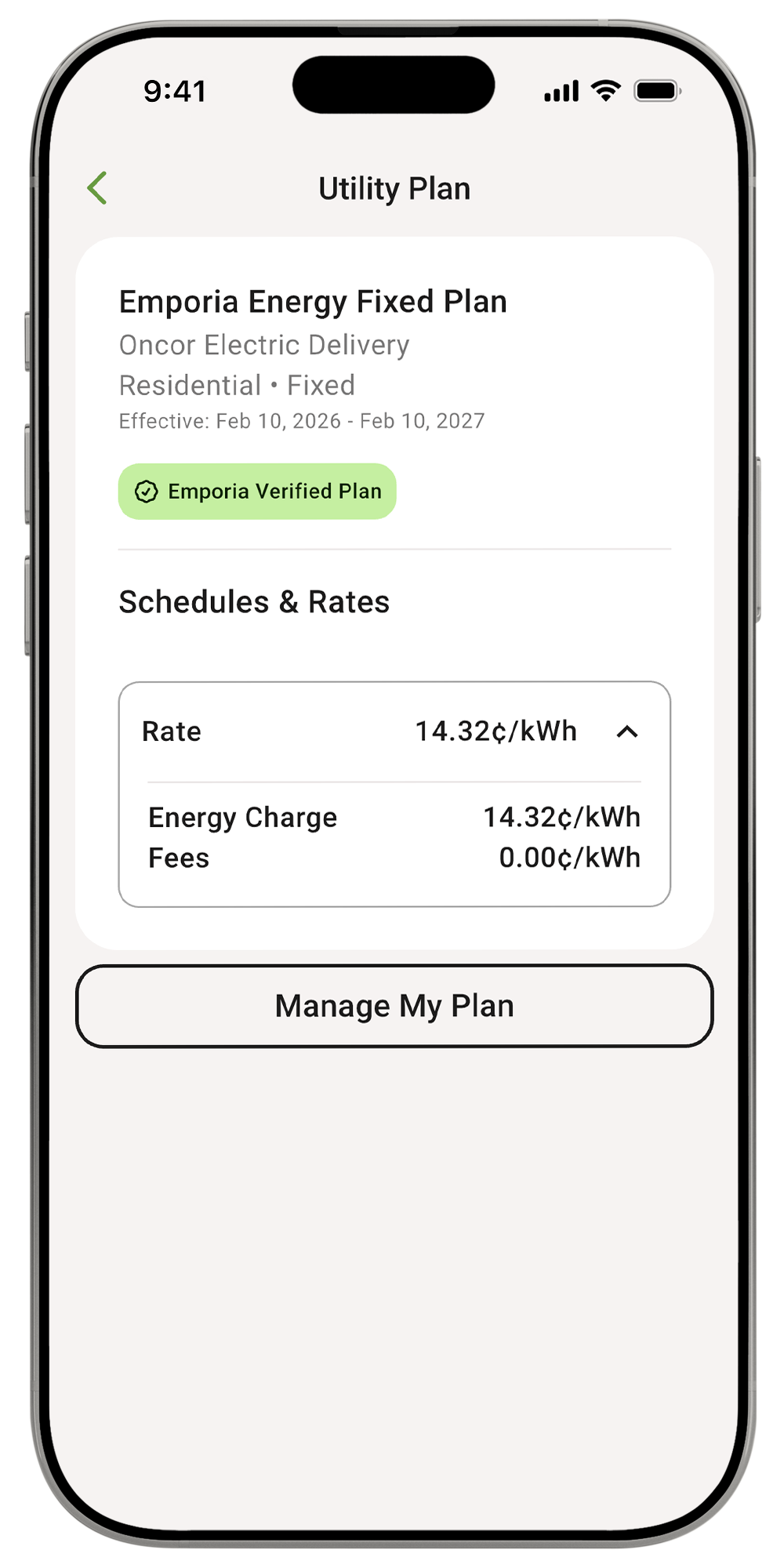 Enroll and start saving screen