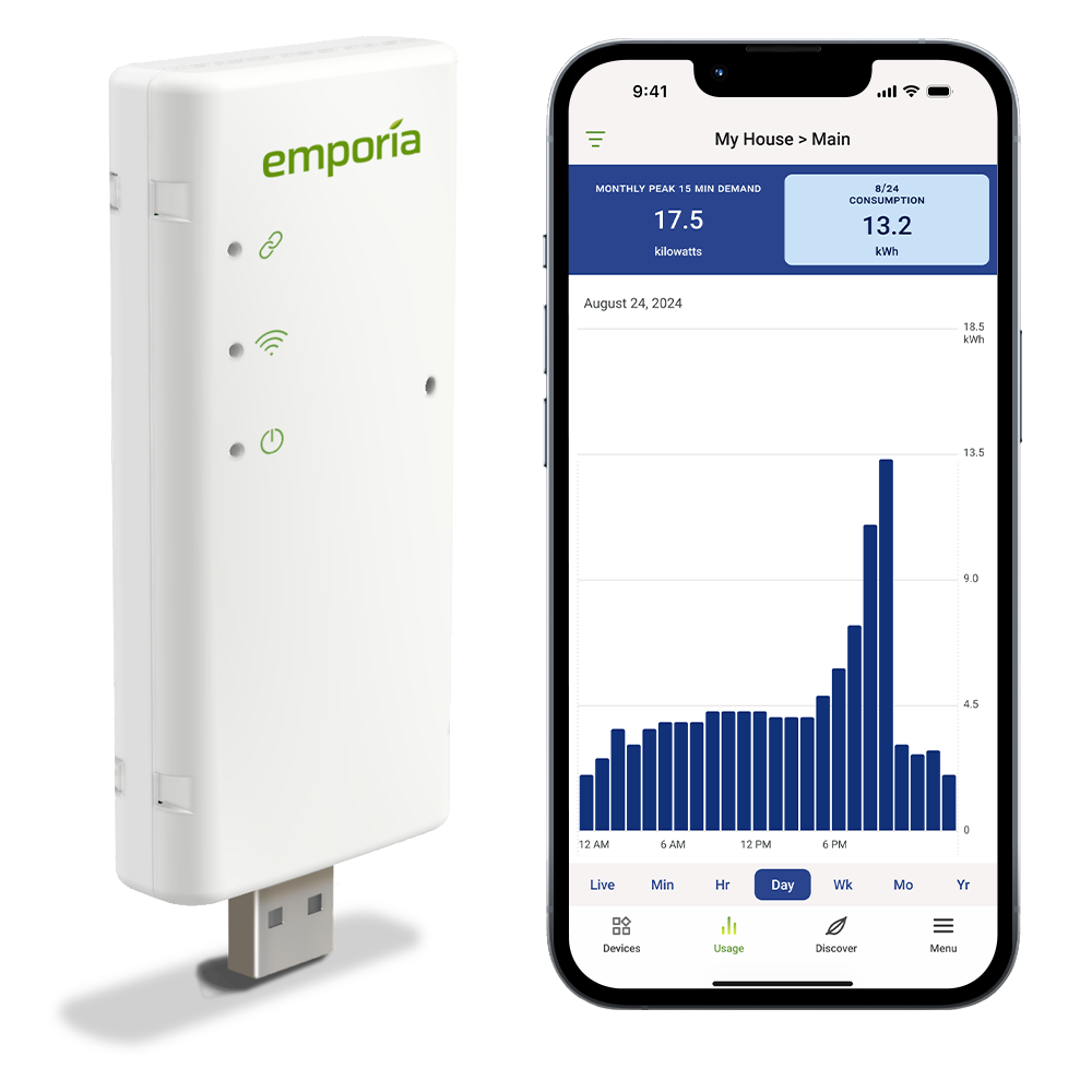 Vue Utility Connect app showing home energy data